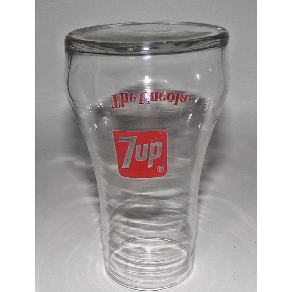70s 7UP Glass THE UNCOLA Collectible Upside Down Drinking Glass Vintage 1970s